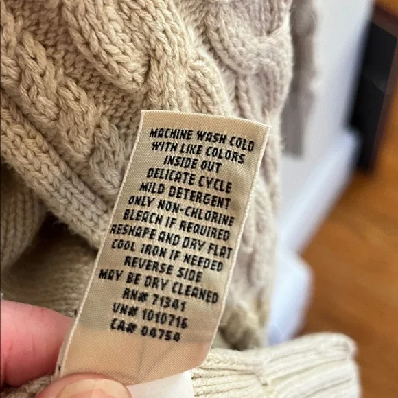 L.L. Bean Beige Knit Zip Up Cardigan - Picture 7 of 7